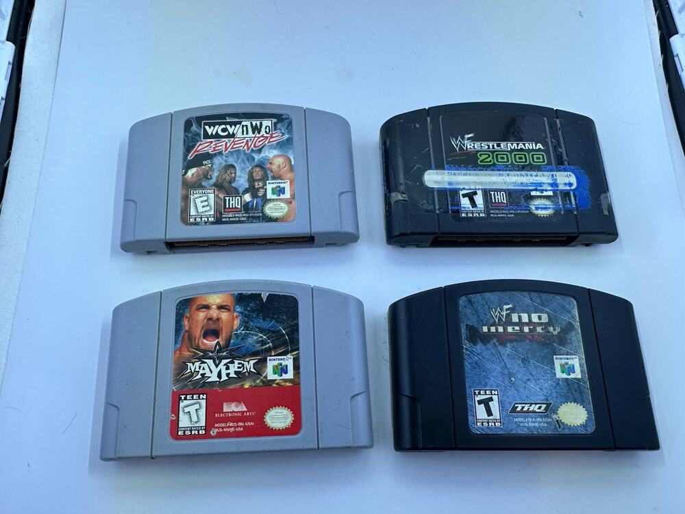 WCW NWo Revenge WWF No Mercy Mayhem Wrestlemania 2000 N64 Nintendo 64 Wrestling